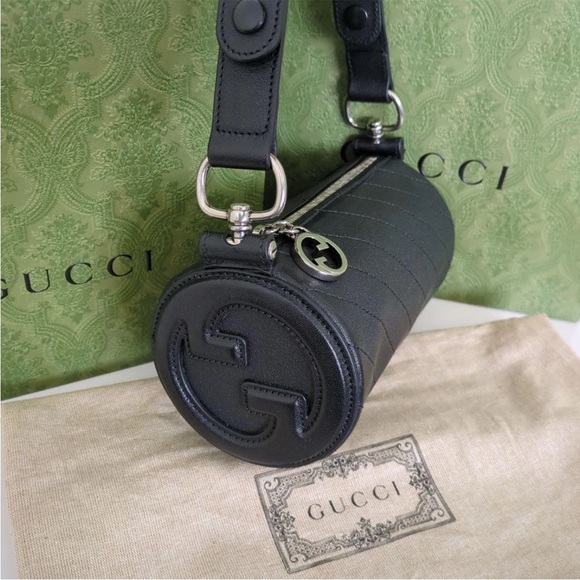 Gucci Black Leather Cylinder Bag - Picture 1 of 8